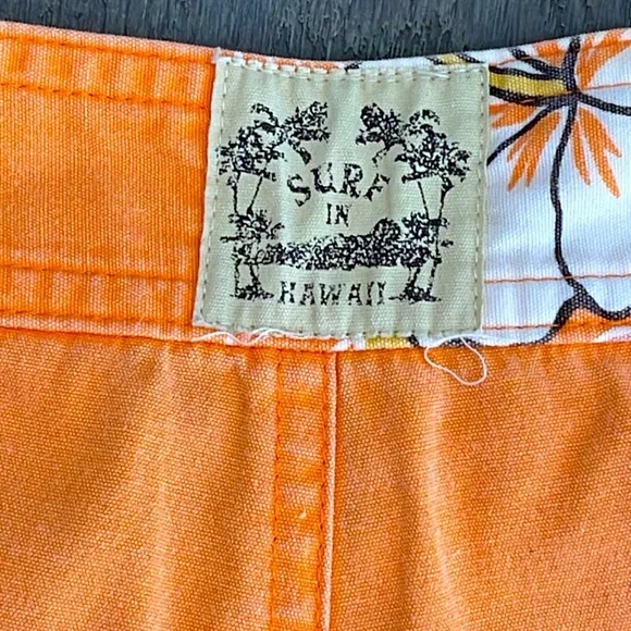 Old Navy Vintage Orange Tropical Print Ultra Low Waist Cargo Board Shorts -Sml - Picture 4 of 8